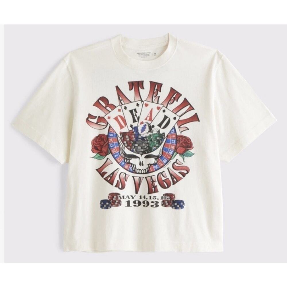 Abercrombie & Fitch XXL Grateful Dead Las Vegas Crop Tee Vintage Inspired 2X